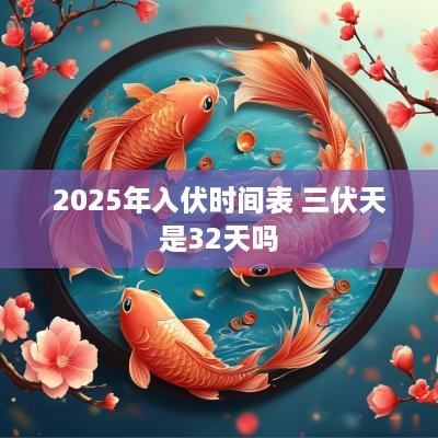 2025年入伏时间表 三伏天是32天吗