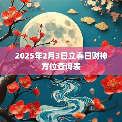 2025年2月3日立春日财神方位查询表