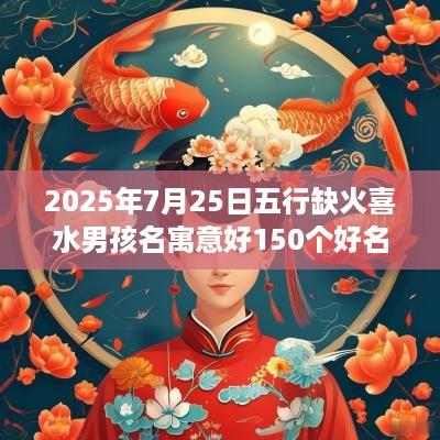 2025年7月25日五行缺火喜水男孩名寓意好150个好名字