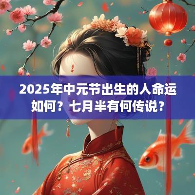 2025年中元节出生的人命运如何？七月半有何传说？
