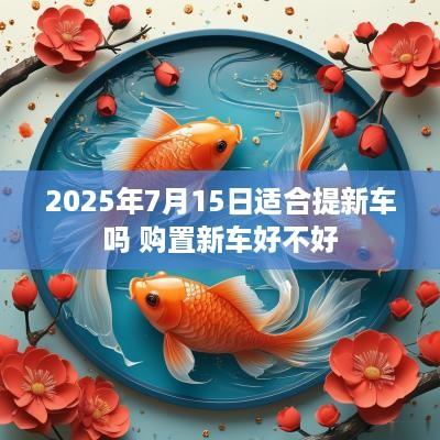 2025年7月15日适合提新车吗 购置新车好不好