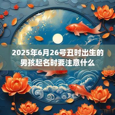 2025年6月26号丑时出生的男孩起名时要注意什么