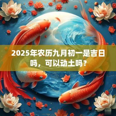 2025年农历九月初一是吉日吗，可以动土吗？