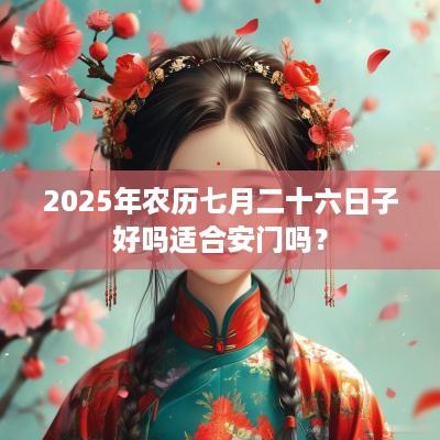 2025年农历七月二十六日子好吗适合安门吗？