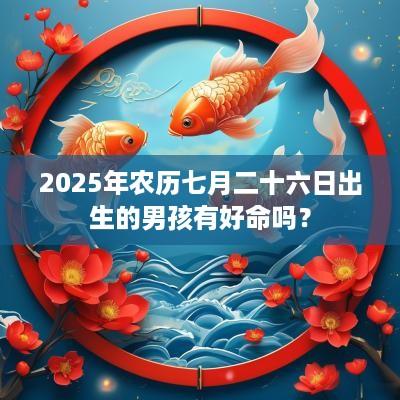 2025年农历七月二十六日出生的男孩有好命吗？
