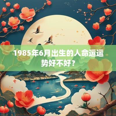 1985年6月出生的人命运运势好不好？