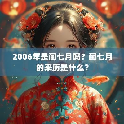 2006年是闰七月吗？闰七月的来历是什么？