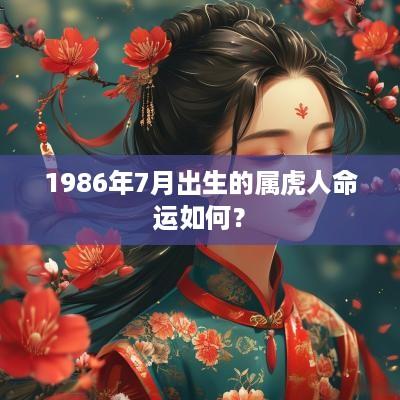 1986年7月出生的属虎人命运如何？