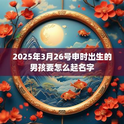 2025年3月26号申时出生的男孩要怎么起名字
