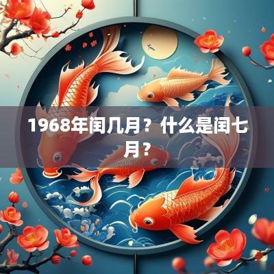 1968年闰几月？什么是闰七月？