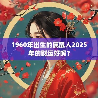 1960年出生的属鼠人2025年的财运好吗？