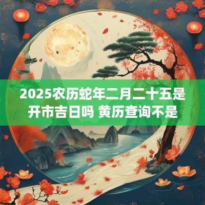 2025农历蛇年二月二十五是开市吉日吗 黄历查询不是