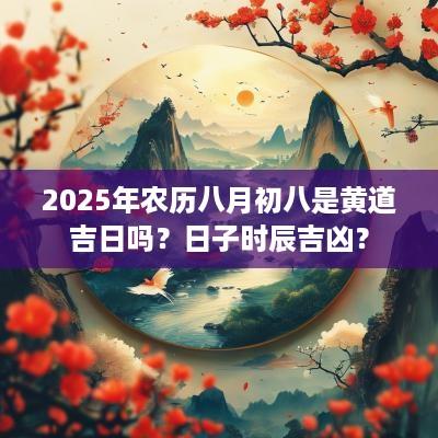 2025年农历八月初八是黄道吉日吗？日子时辰吉凶？