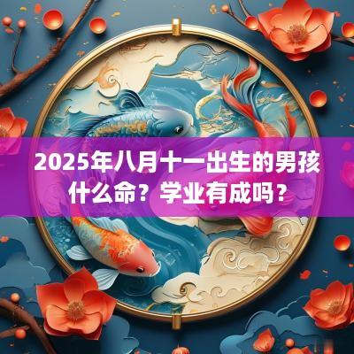 2025年八月十一出生的男孩什么命？学业有成吗？