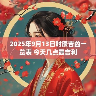 2025年9月13日时辰吉凶一览表 今天几点最吉利