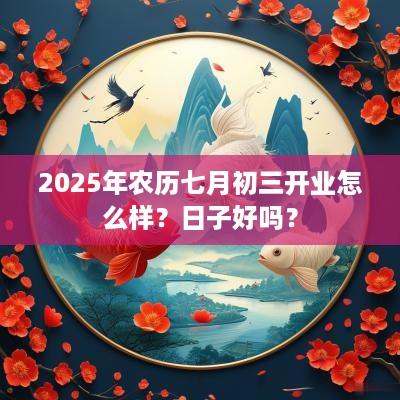 2025年农历七月初三开业怎么样？日子好吗？