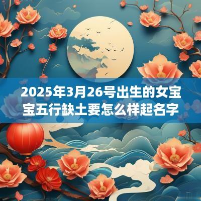 2025年3月26号出生的女宝宝五行缺土要怎么样起名字