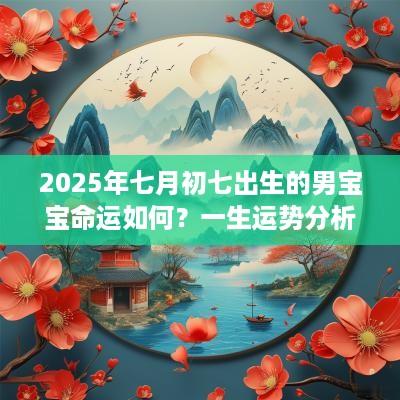2025年七月初七出生的男宝宝命运如何？一生运势分析