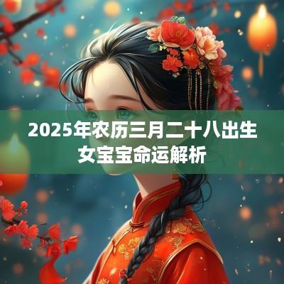 2025年农历三月二十八出生女宝宝命运解析