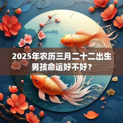 2025年农历三月二十二出生男孩命运好不好？