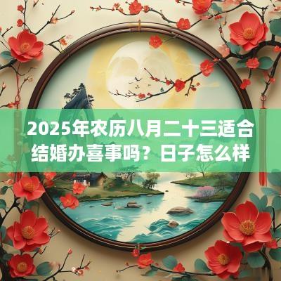 2025年农历八月二十三适合结婚办喜事吗？日子怎么样？