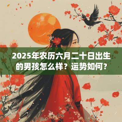 2025年农历六月二十日出生的男孩怎么样？运势如何？