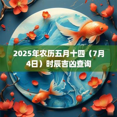 2025年农历五月十四（7月4日）时辰吉凶查询