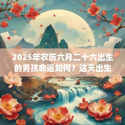2025年农历六月二十六出生的男孩命运如何？这天出生好吗？