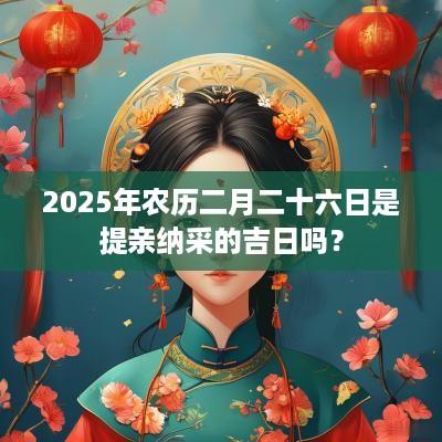 2025年农历二月二十六日是提亲纳采的吉日吗？