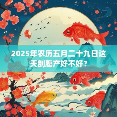 2025年农历五月二十九日这天剖腹产好不好？