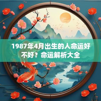 1987年4月出生的人命运好不好？命运解析大全