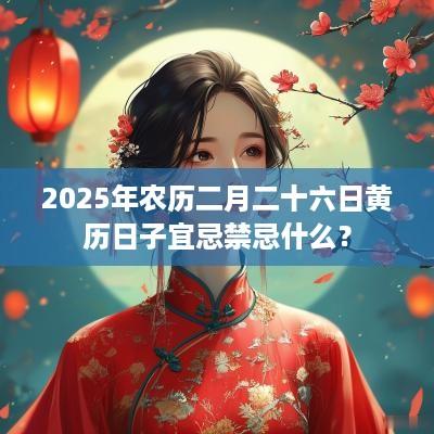 2025年农历二月二十六日黄历日子宜忌禁忌什么？