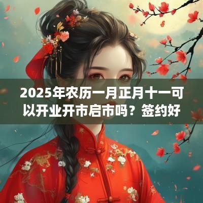 2025年农历一月正月十一可以开业开市启市吗？签约好不好？