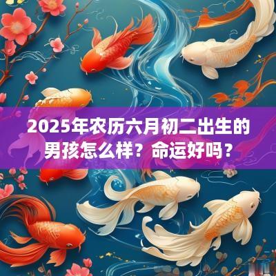 2025年农历六月初二出生的男孩怎么样？命运好吗？