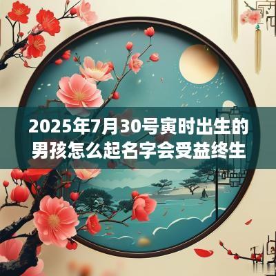 2025年7月30号寅时出生的男孩怎么起名字会受益终生