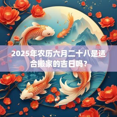 2025年农历六月二十八是适合搬家的吉日吗？