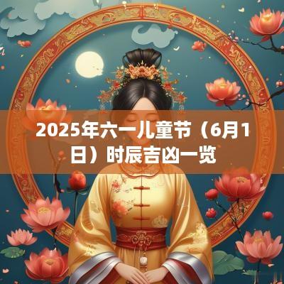 2025年六一儿童节（6月1日）时辰吉凶一览