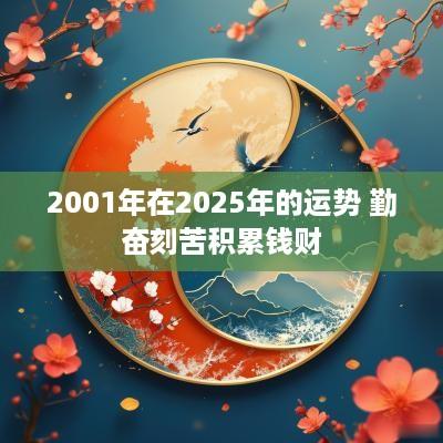 2001年在2025年的运势 勤奋刻苦积累钱财