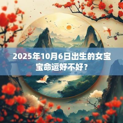 2025年10月6日出生的女宝宝命运好不好？