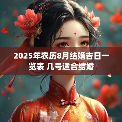 2025年农历8月结婚吉日一览表 几号适合结婚