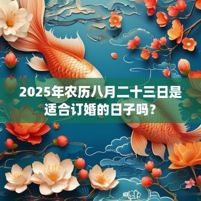 2025年农历八月二十三日是适合订婚的日子吗？