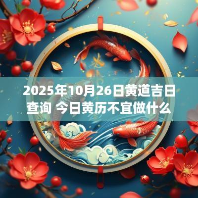 2025年10月26日黄道吉日查询 今日黄历不宜做什么
