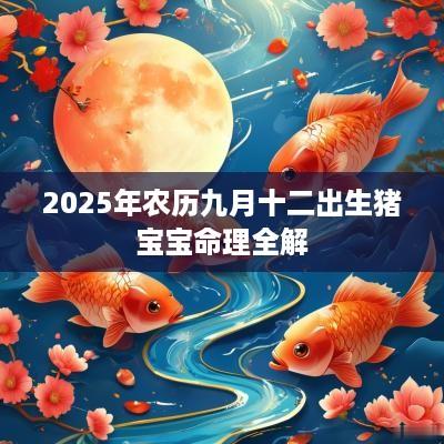 2025年农历九月十二出生猪宝宝命理全解
