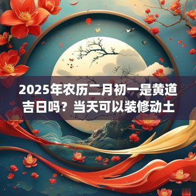 2025年农历二月初一是黄道吉日吗？当天可以装修动土吗？