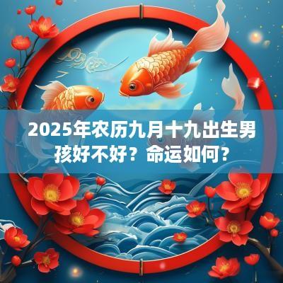 2025年农历九月十九出生男孩好不好？命运如何？