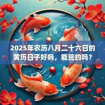 2025年农历八月二十六日的黄历日子好吗，能签约吗？