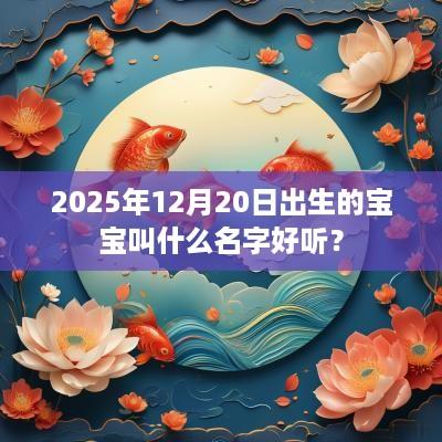 2025年12月20日出生的宝宝叫什么名字好听？