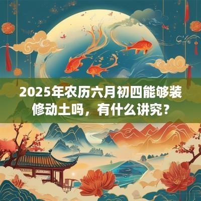 2025年农历六月初四能够装修动土吗，有什么讲究？