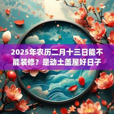 2025年农历二月十三日能不能装修？是动土盖屋好日子吗