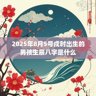 2025年8月5号戌时出生的男孩生辰八字是什么